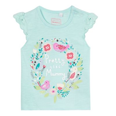 Baby girls' aqua applique t-shirt